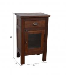 SOLID RELAIMED TEAK BEDSIDE END TABLE