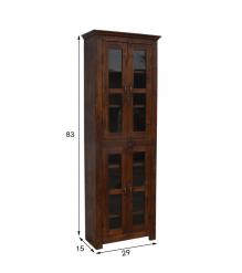 RECLAIMED TEAK WOOD & GLASS CABINET DISPLAY