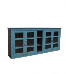 SOLID RECLAIMED WOOD & GLASS SIDEBOARD