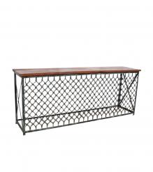 SOLID WOOD & IRON CONSOLE TABLE 