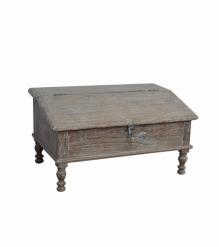 SOLID RECLAIMED WOOD SLANTED LIFT TOP DESK