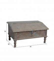SOLID RECLAIMED WOOD SLANTED LIFT TOP DESK