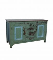 SOLID RECLAIMED TEAK WOOD SIDEBOARD 2 DOORS 4 DRAWERS