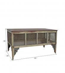 RECLAIMED WOOD & METAL MESH SIDEBOARD CONSOLE