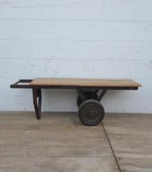 RECLAIMED & REPURPOSED IRON & WOOD COFFEE TABLE CART