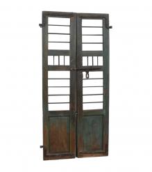 RECLAIMED TEAK WOOD & IRON DOOR (2 PIECES)