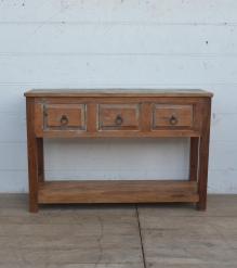 RECLAIMED TEAK CONSOLE TABLE WITH SHELF