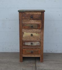 SOLID RECLAIMED TEAK WOOD 5 DRAWER CHEST