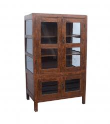 RECLAIMED TEAK & GLASS CABINET