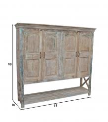 SOLID RECLAIMED TEAK WOOD 4 DOOR CABINET 