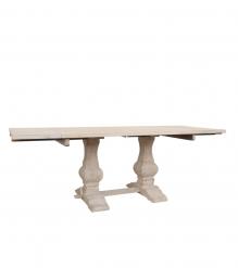 SOLID WOOD PEDESTAL EXTENSION DINING TABLE
