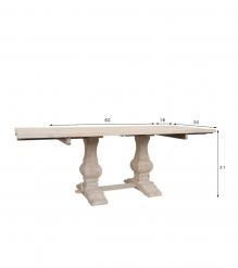 SOLID WOOD PEDESTAL EXTENSION DINING TABLE