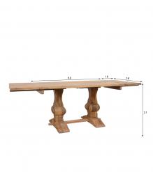 SOLID WOOD PEDESTAL EXTENSION DINING TABLE