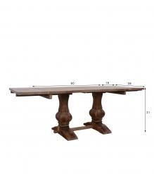 SOLID WOOD PEDESTAL EXTENSION DINING TABLE