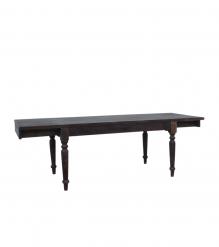 EXTENDABLE SOLID WOOD DINING TABLE W/ SELF-STORING EXTENSIONS