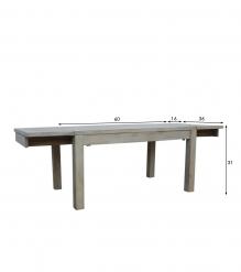 EXTENDABLE SOLID WOOD DINING TABLE W/ SELF-STORING EXTENSIONS