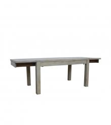 EXTENDABLE SOLID WOOD DINING TABLE W/ SELF-STORING EXTENSIONS