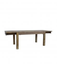 EXTENDABLE SOLID WOOD DINING TABLE W/ SELF-STORING EXTENSIONS