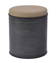 Round Upholstered Iron Stool