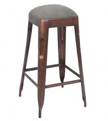Upholstered Solid Iron Copper Stool