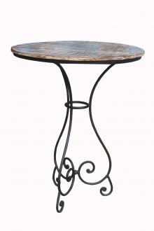 IRON & SOLID WOOD BAR HEIGHT TABLE