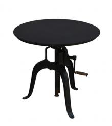ADJUSTABLE HEIGHT IRON CRACK ROUND TABLE
