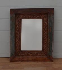 HAND CARVED RECLAIMED WOOD W/ MIRROR
