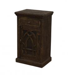 SOLID WOOD & GLASS NIGHTSTAND END TABLE