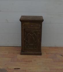 SOLID WOOD & GLASS NIGHTSTAND END TABLE