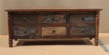 SOLID RECLAIMED WOOD COFFEE TABLE W/ MULTIPLE DRAWERS