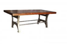 Solid Wood Coffee Table w Iron Base