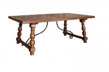 Solid Wood Coffee Table w Iron Base