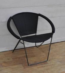FULL HIDE LEATHER & IRON CHAIR