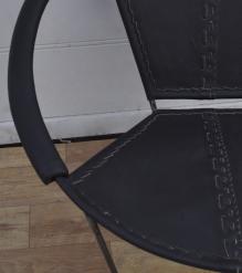 FULL HIDE LEATHER AND IRON CHAIR