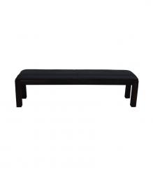 SOLID WOOD & LEATHER BENCH