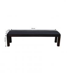 SOLID WOOD & LEATHER BENCH