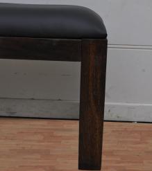 SOLID WOOD & LEATHER BENCH