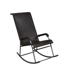 FULL HIDE LEATHER & IRON ROCKING CHAIR