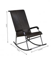 FULL HIDE LEATHER & IRON ROCKING CHAIR
