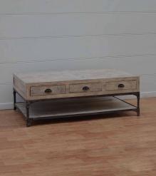 SOLID WOOD & IRON COFFEE TABLE