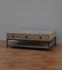 SOLID WOOD & IRON COFFEE TABLE