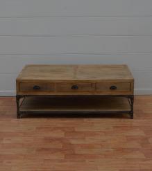 SOLID WOOD & IRON COFFEE TABLE