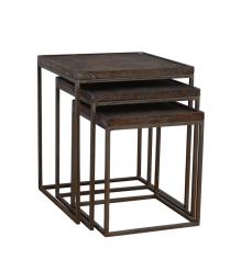 WDN+IRON STOOL SET OF 3