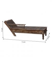 SOLID VINTAGE WOOD CHAISE LOUNGE CHAIR