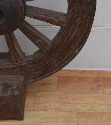 SOLID WOOD WAGON WHEEL FREE STANDING