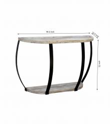 SOLID WOOD & IRON CONSOLE TABLE
