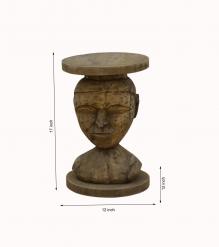 HAND CARVED SOLID WOOD FACE TABLE STAND