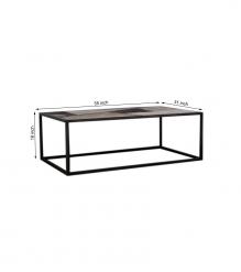 SOLID WOOD & IRON COFFEE TABLE