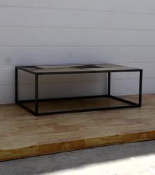SOLID WOOD & IRON COFFEE TABLE
