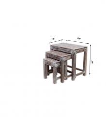 WOODEN TABLE SET OF 3